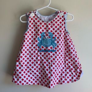 Velani Classics Crab Appliqué Infant Dress